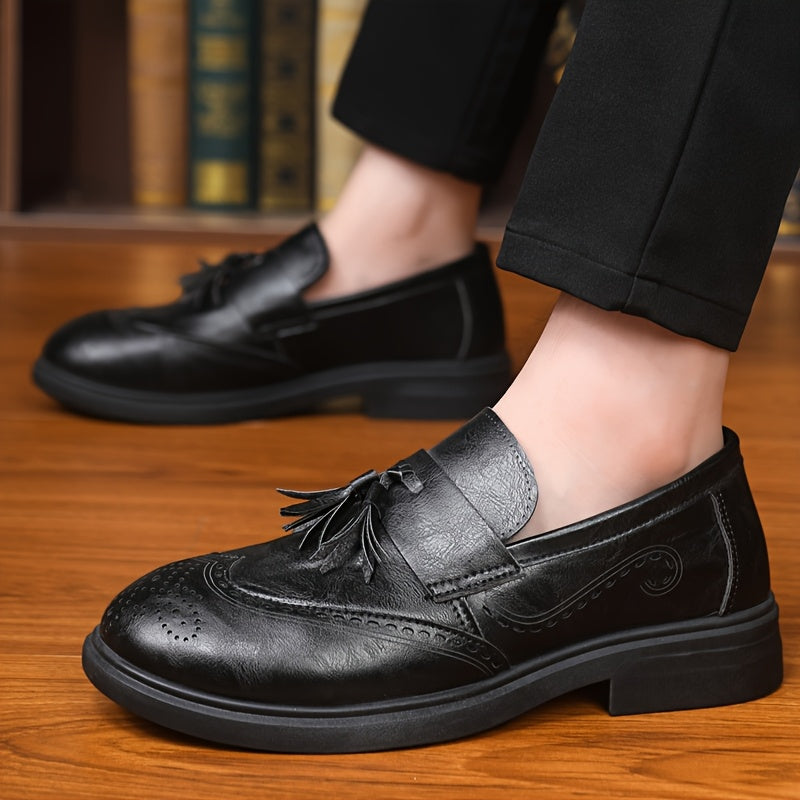 Men's Retro Loafers with Tassel Detail Lightweight Comfort
