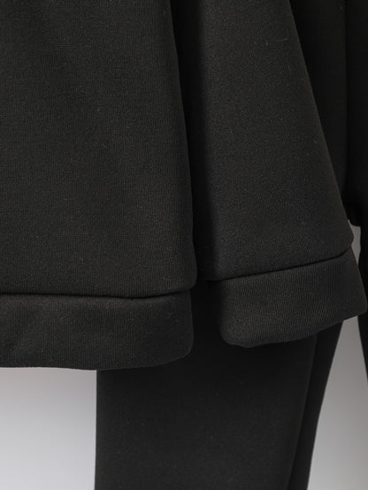 Autumn/Winter Smile Face Kitten Graphic Print Warm Fleece Hooded Sweatshirt And Sports Trousers for Girls, for Outdoor