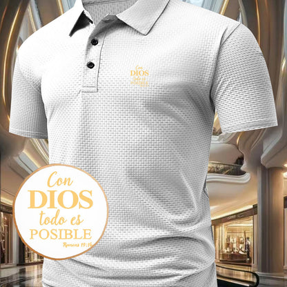 G884-DIOS Men's Short Sleeve Casual Summer Printed T-Shirt - Fashionable and Versatile Top, Geometric Design, Lightweight Golf Shirt - ayq