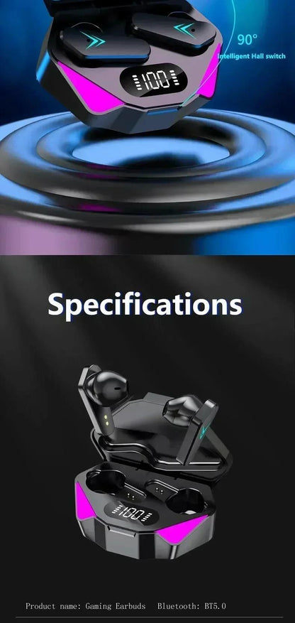 NEW X15 Earphones Bluetooth Wireless Gamer Headphones 65ms Low Latency Earbuds Fone Gamer Headset Gamer with Mic Handfree