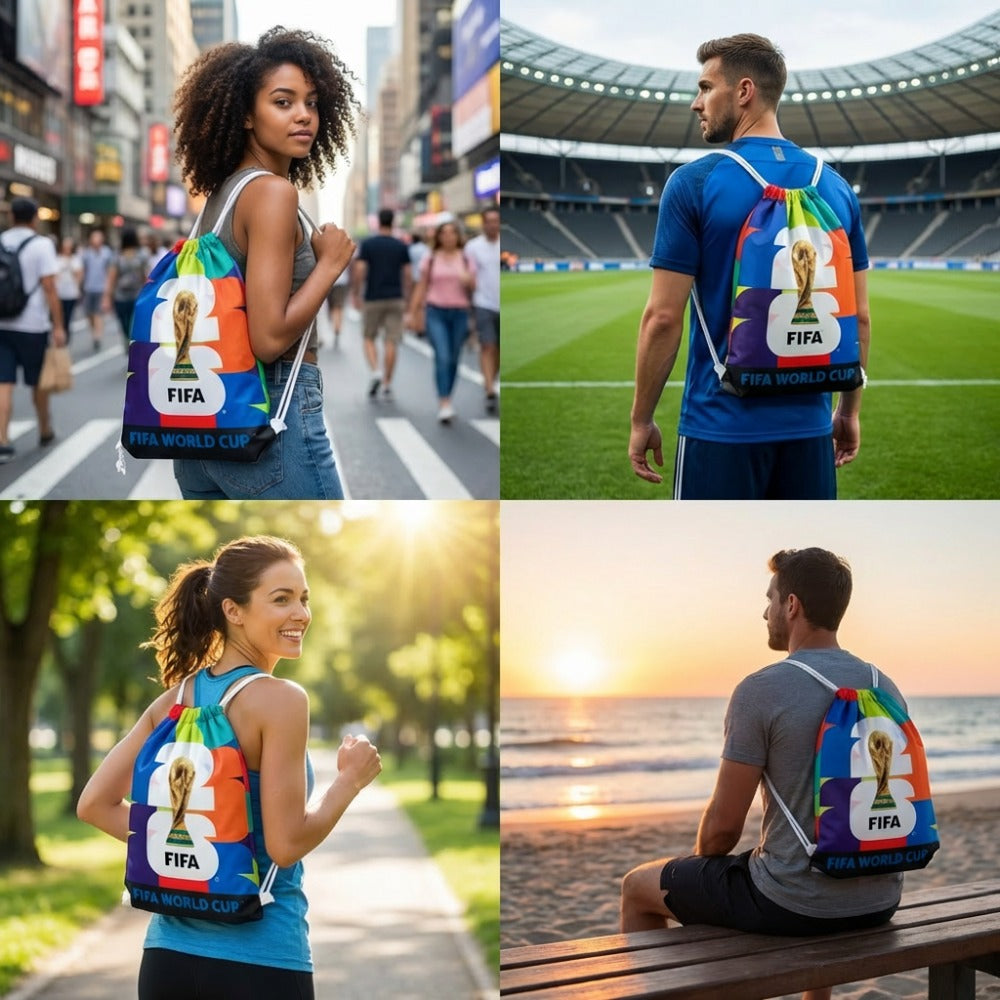 2026 FIFA World Cup Drawstring Bag - Lightweight Oxford Backpack