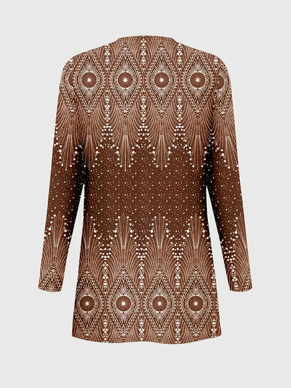 Elegant Women's 3-Piece Ethnic Set with Printed Blazer & Pants