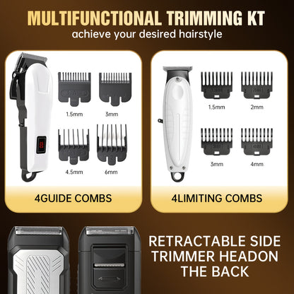 2pcs/3pcs Men's Electric Hair Clipper Set & Beard Trimmer Set. Home-use electric hair clipper + sculpting trimmer + reciprocating shaver. Haircutting, shaving, sculpting, and sideburn trimming. Christmas gift. for home, car, - ayq
