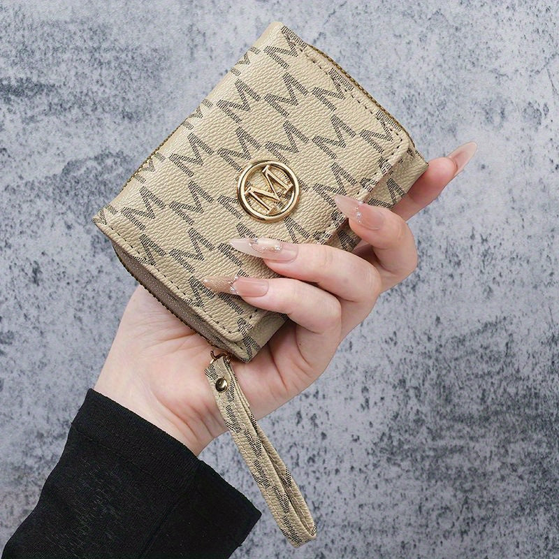 2025 New Women'S Wallet Short Style European and American PU High-end Coin Purse Printed Multi-card Slot Small Wallet Money Clip Card Holder