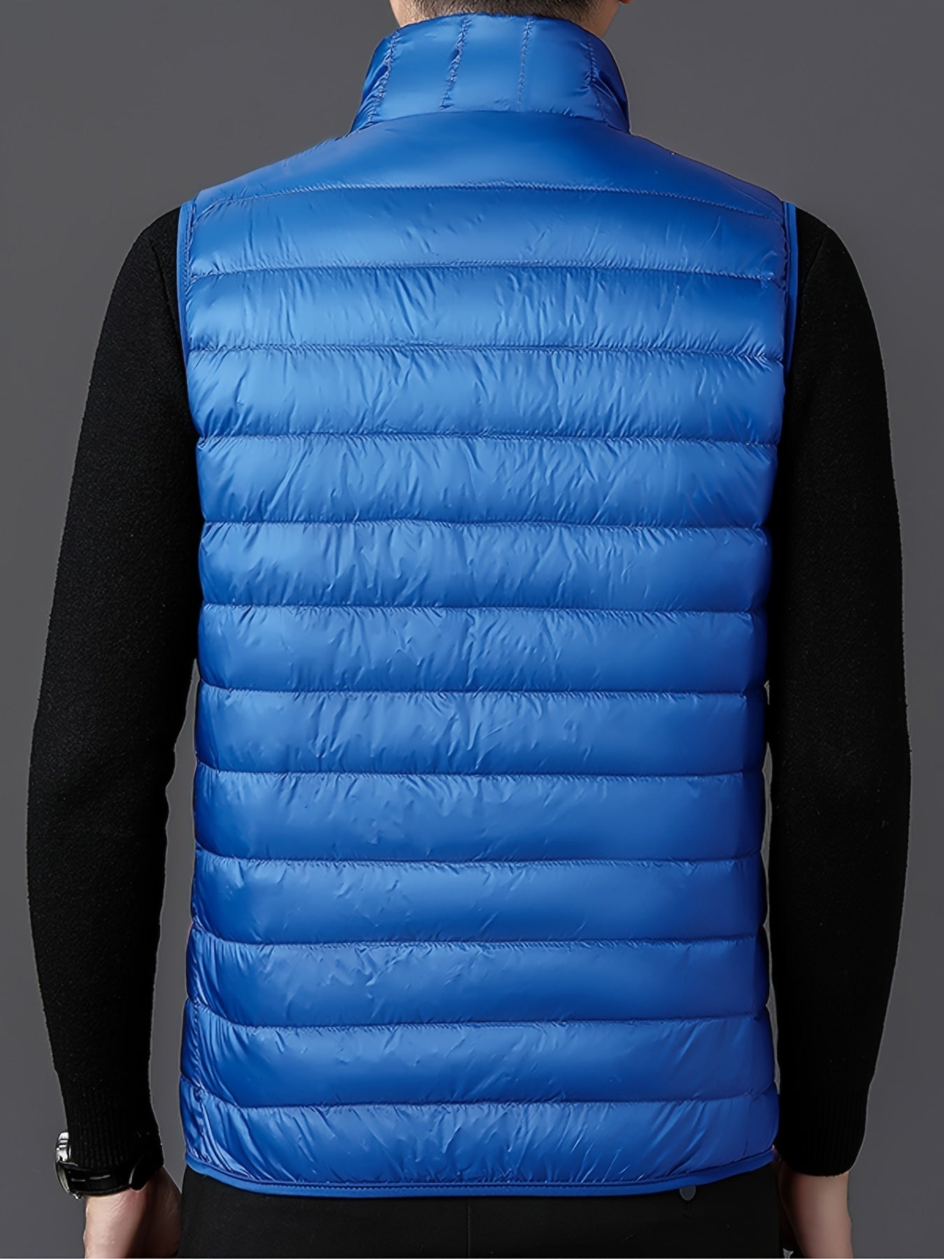 Men's Fashion Solid Color Single Vest, Youth Outdoor Sports Casual Jacket, Men's Spring Autumn Thin Stand Collar Cardigan Vest - ayq