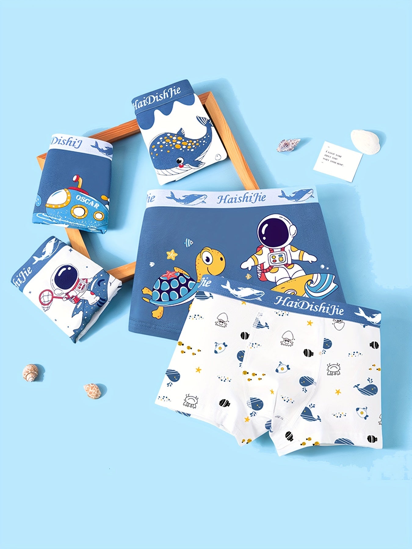 Toddler Boys Cartoon Boxer Briefs 4-Pack, Soft Cotton Blend