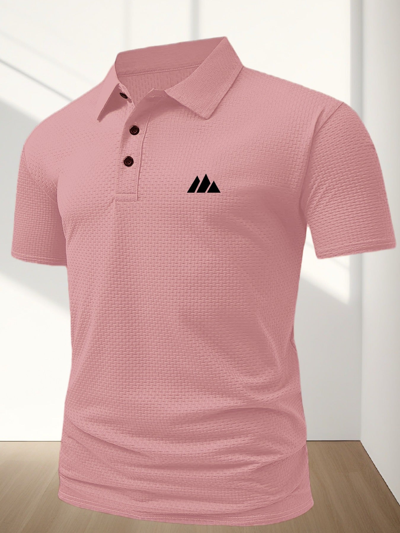 FS1128 Style Men'S Jacquard Polo Shirt with Unique Print Patterns, Casual Short Sleeves, Summer Fashion, Breathable Embossed Top, a Perfect Gift - ayq