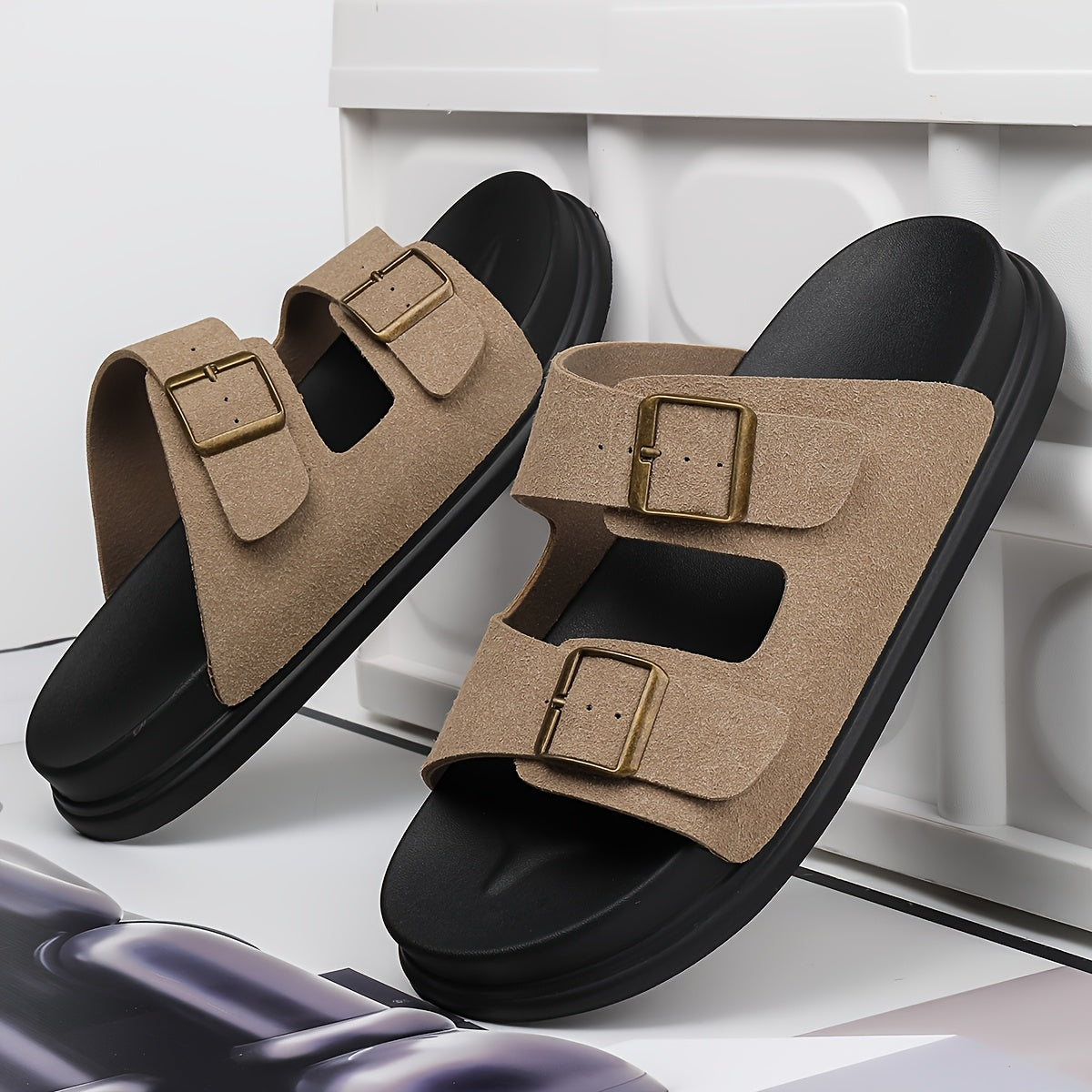 Unisex Casual Slip-On Soft PU Sole Open-Toe Slippers