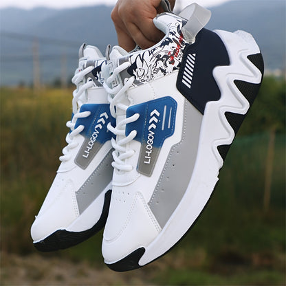 Men'S Stylish High-Top Sneakers with "WOD" Logo - Comfortable, Non-Slip Lace-Up Athletic Shoes for Outdoor Activities, All-Season Wear, Casual Sports Style, Rubber Sole, Fabric Upper, Casual Athletic Shoes   Stylish High Top