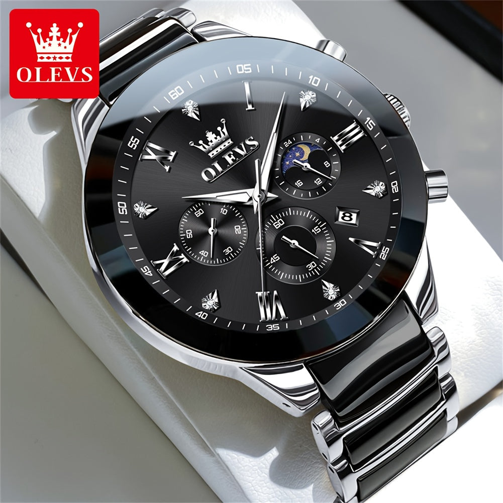 OLEVS Men's Stainless Steel Business Watch with Chronograph