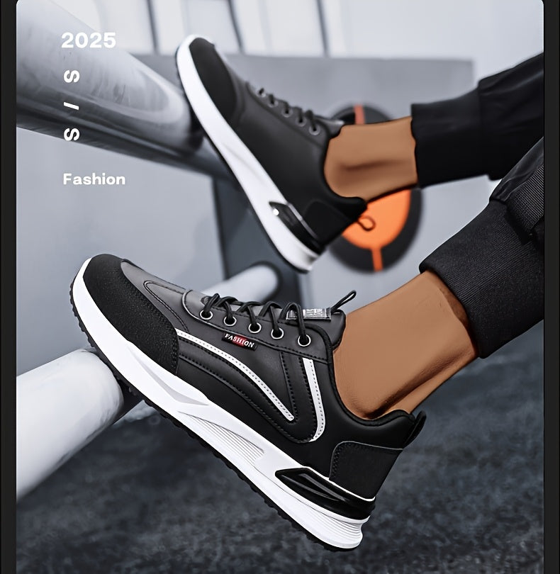 Men's Plus Size Walking Shoes, Skate Shoes, Breathable Trail Running Shoes, Travel Shoes, Trendy Versatile Low-Top Casual Sports Shoes, Fashion Sneakers, Black Knit Mesh Shoes for Spring, Summer, Autumn, All Seasons - ayq