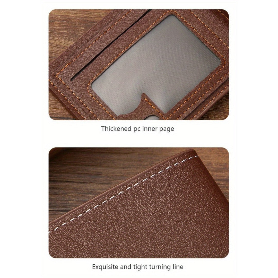 Customizable Name Men'S Wallet | Short Youth Fashion Wallet with Multi Slot Lychee Pattern, Ideal for Father'S Day, Valentine'S Day, Wedding, Groom'S Father and Boyfriend Exclusive Gift