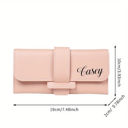 Customized Women's wallet, Women's long style, three fold flip cover, Korean version, small fresh student change pocket, multifunctional buckle wallet. Sending birthday gifts, souvenirs to girlfriends, friends