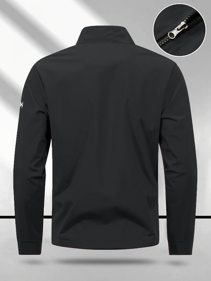 Men's Vintage Casual Bomber Jacket Stand Collar Windproof Coat