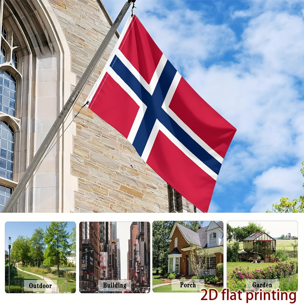 Norwegian Flag Single-Sided Polyester Cheer Flag for Sports Events