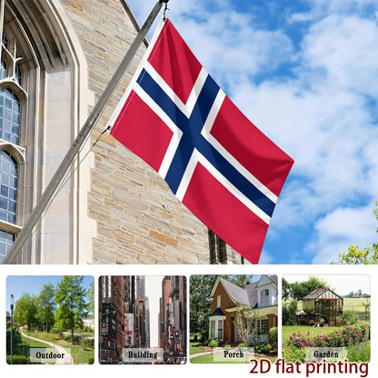 Norwegian Flag Single-Sided Polyester Cheer Flag for Sports Events