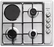 Համակցված սալօջախ LUXELL 412BF Inox — 3 գազ + 1 էլեկտրական