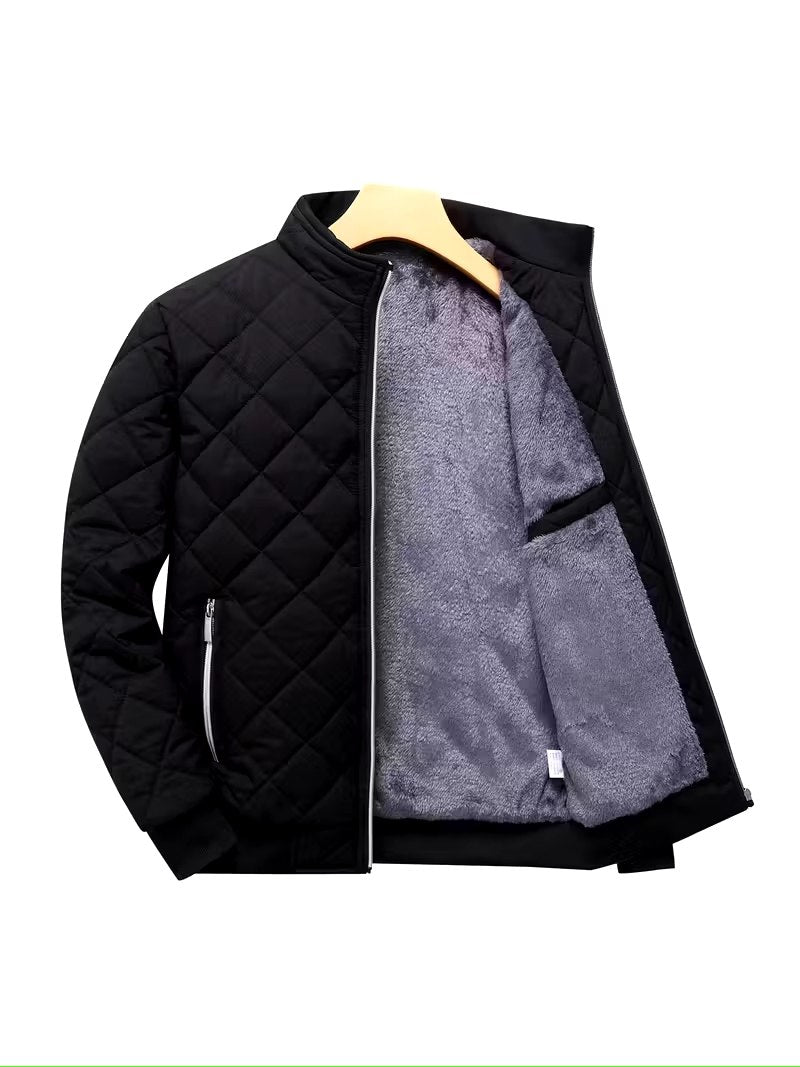 Black Quilted Jacket – Warm Fleece Lined Outerwear